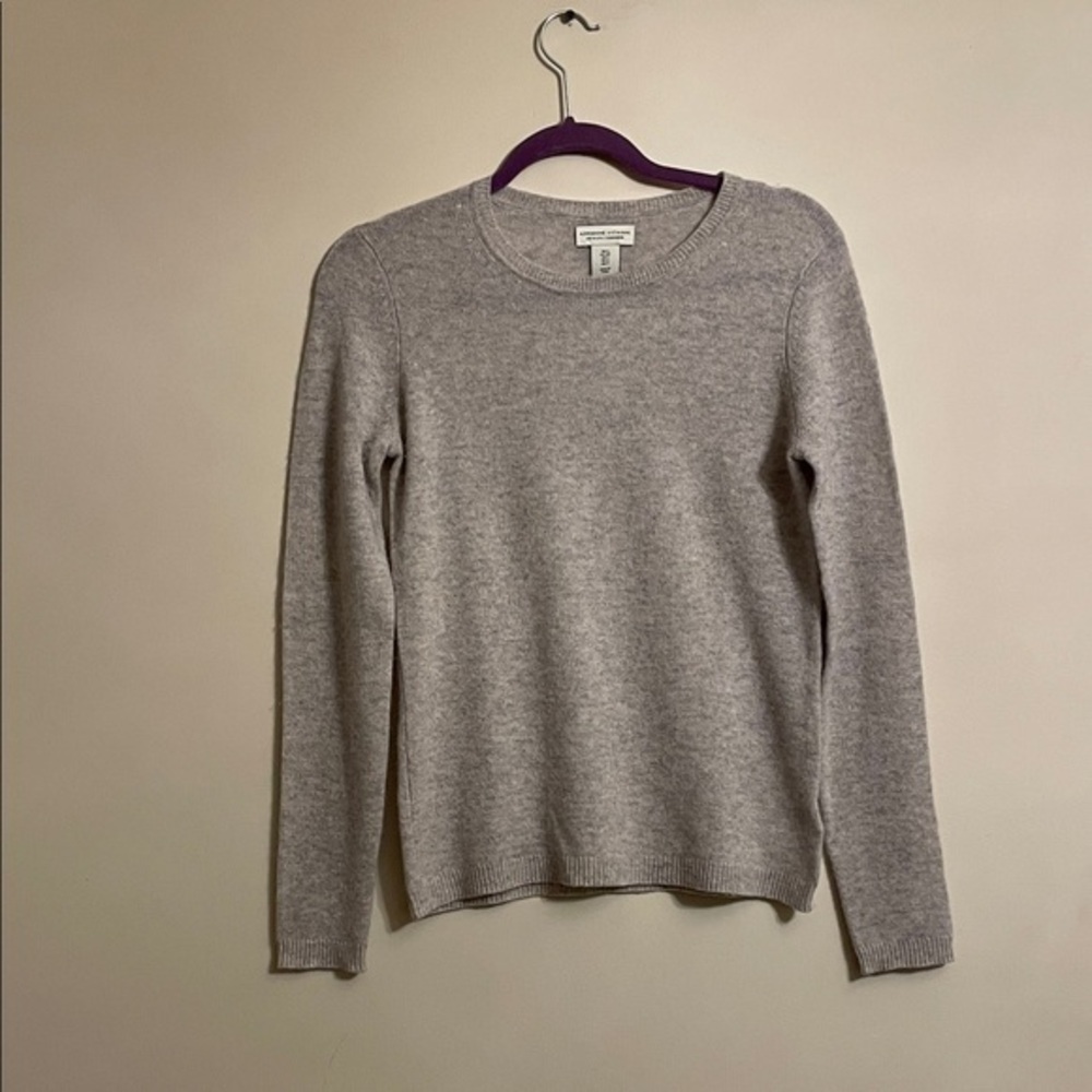Adrienne Vittadini Cashmere Heather Gray Crew Neck Sweater